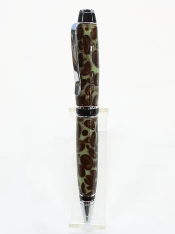 Chrome Cigar Pen with Coffee Bean Barrels handcrafted by Paul's Pens n Things
