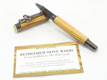 Amazing Grace rollerball in Bethlehem olive wood with gunmetal trim