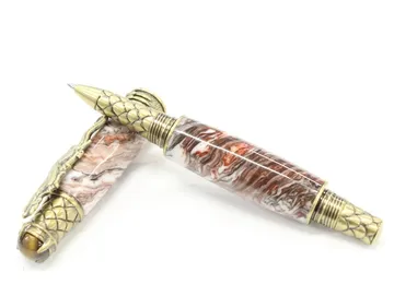 Dragon rollerball in resin with antique brass dragon clip